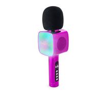 Bigben Interactive Microphone karaoké PARTYBTMIC2PK – Effets lumineux – Rose