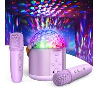 Micro Karaoke avec Lumineux LED Disco Enfant & Adulte, Jouet Cadeau Fille 5 6 7 8-12+ Ans Micro Bluetooth Karaoke Sono Enfant Enceinte Portable Micro Enfant pour Chanter Anniversaire & Fête de Famille