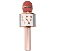 Micro Karaoké Bluetooth Haut-parleur intégré Boutons Multifonctions Rose Champagne