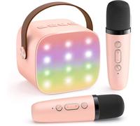 Micro Karaoké Enfant Adulte avec 2 Micro sans fil Karaoké Protable Bluetooth Enceinte LED Karaoke Cadeau Noël Enfant Jouet Fille