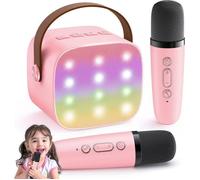 Micro Karaoké Enfant Adulte avec 2 Micro sans fil Karaoké Protable Bluetooth LED Enceinte Karaoke Fille Cadeau Noël Jouet Enfant