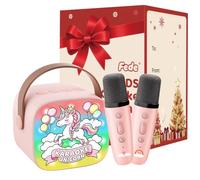 Micro Karaoke Enfant avec 2 Micros sans Fil, Cadeau Jouet Fille 3-12 Ans | Kit Karaoké Microphone Bluetooth avec DSP et Lumières LED, Licorne Micro Enfant pour Chanter, Cadeau Enfants Anniversaire