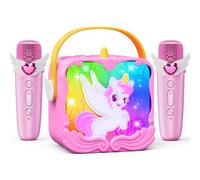 Micro Karaoke Enfant avec Lumineux LED, Licorne Jouet Fille 3-10+ Ans Bluetooth Microphone Sans Fil Idee Cadeau Fille 3-10 Ans Micro Enfant pour Chanter Filles Licorne Sono Anniversaire & Cadeaux Noël