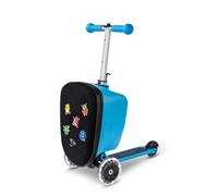 Micro Mobility Valise enfant Luggage Junior Patch & Play – Avec trottinette, réglable, pliable – Bleu