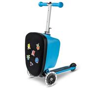 Micro Luggage junior Patch & Play | Valise pour enfant avec trottinette | Hauteur réglable et pliable | Valise de voyage | Bagage à main pour enfant conforme à la norme IATA | Valise, trolley