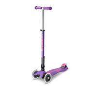 Micro Mobility – Trottinette 3 roues enfant Maxi Deluxe Pliable LED – Guidon réglable – Violet