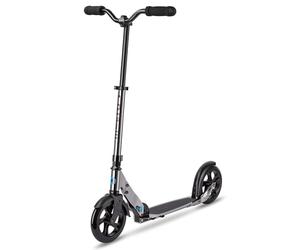 Micro Micro Trottinette Classique Noire néochrome à Deux Roues - Guidon Chopper Pliable pour Transporter - Conçu en Suisse - À partir de 13 Ans