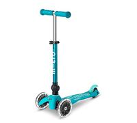 Micro | Mini Deluxe Pliable LED | Trottinette 3 Roues | Roues Avant LED | Guidon Ajustable | 2 à 5 Ans | Aqua