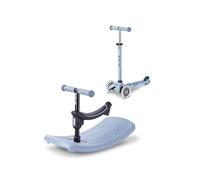 Micro Mobility Trottinette Mini Micro Deluxe Rock & Go – évolutive LED – Bleu ardoise pour enfants