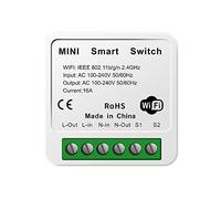 Micro Module Relais Interrupteur On/Off Wifi 16 A 220 V App Tuya/SmartLife, compatible avec Alexa et Google Home