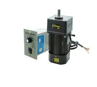 Micro moteur AC 250 W 110 V 220 V moteur asynchrone monophasé moteur à engrenages 15 mm + contrôleur de vitesse 5 tr/min - 1350 tr/min (110 V, 0-470 tr/min)