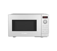 Micro-onde Bosch Serie 2 FFL023MW0 20L 800W Blanc - Plateau 27cm, Commandes Rotatives, Écran LED, Cavité Inox, Fonction Décongélation et 7 Programmes Auto.