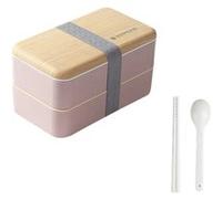 Micro-Ondes Boîte à Lunch Japonaise en Bois Bento Box 2 Couche de Stockage de Conteneurs Nouveau CFYP798 Blanc G