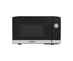 Micro-ondes Bosch Serie 2 FEL023MS2 20L 800W, Noir/Inox, Pose Libre, Commandes Boutons/Rotatif, Écran LED, Platine 27cm, Grill, Décongélation