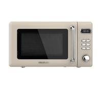 Cecotec Micro-ondes Digital avec Grill Proclean 5110 Retro Beige. 20 L, 700 W en 5 niveaux, minuterie jusqu'à 60 min, 8 programmes et mode dégivrage, design vintage en beige