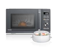 Micro-ondes combiné pose libre TOSHIBA - 900W+Grill 1000 W+Convection 2100W - Friteuse - Air Fry Combo 6-en-1 - 26L - Gris morandi
