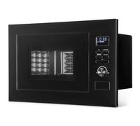 Bomann® Micro-ondes encastrable 3en1 | Gril + Air chaud | Espace de cuisson 25L | 8 programmes automatiques | Gril + Plateau tournant(Ø 27 cm) | 900W | MWG 3001 H EB noir-mat