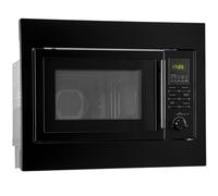 Micro-ondes encastrable Bomann® 3 en 1 avec grill et chaleur tournante | 25 L | 10 programmes automatiques | Fonctions de décongélation | Grille et plateau tournant (Ø 26 cm) | MWG 2216 H EB noir mat