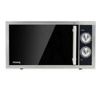 H.Koenig VIO4 - Micro-ondes multifonction compact 20L, 700W, Plateau tournant 24,5cm, 5 niveaux de puissance, Décongélation express, Minuterie jusqu’à 30 min - Design Inox Gris