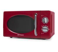 Orbegozo Four à micro-ondes MI2020 – 20 L, 700 W, 6 niveaux, minuterie 30 min, vintage, acier rouge