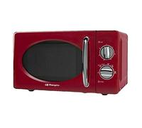 Orbegozo Four à micro-ondes MI2020 – 20 L, 700 W, 6 niveaux, minuterie 30 min, vintage, acier rouge
