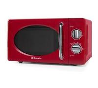 Orbegozo Four à micro-ondes MI2020 – 20 L, 700 W, 6 niveaux, minuterie 30 min, vintage, acier rouge
