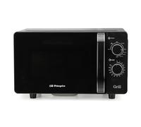 Micro-ondes Orbegozo MIG 2071 CE, 20 litres, 700 W, sans plateau rotatif, convient pour les plats carrés, 5 niveaux de puissance, fonction grill, noir.