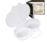 Micro-ondes Poached Egg Maker-2-Egg Capacité Cuiseur à œufs pour le petit-déjeuner à la maison | Œufs pochés rapide et facile, cuiseur à œufs rond, chanteur rapide pour les matins occupés, 13 x 5 cm/5