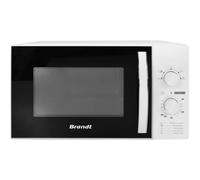 Micro-ondes posable Brandt SM2802W 28 L 900 W plateau 29 cm cavité inox blanc porte noire