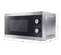 Sharp Four à micro-ondes YC-MS01ES 20 L 800 W Dégivrage 5 niveaux Minuterie Argent/Noir