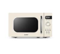 COMFEE' Micro-ondes Rétro avec 8 MENUS PRÉRÉGLÉS , 5 Niveaux de Puissance de Cuisson, 20 L, 800 W, Cuisson Express 30S, CMSRO 20di cr, Crème D'abricot