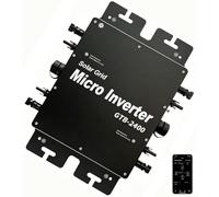 Micro-onduleur 800W 1200W 2000W 2800W Étanche IP65 Micro-onduleur Solaire(Black,2400w)
