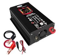 Micro-onduleur, Convertisseur de puissance à onde sinusoïdale modifiée for voiture 6000 W, double USB, transformateur de tension for voiture, DC 12 V à AC VV, écran LCD for camping-car(Black12V)