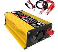 Micro-onduleur, Convertisseur de puissance à onde sinusoïdale modifiée for voiture 6000 W, double USB, transformateur de tension for voiture, DC 12 V à AC VV, écran LCD for camping-car(Yellow12V)