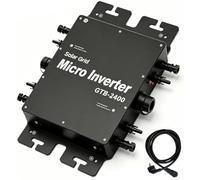 Micro-onduleur Solaire Onduleur 800W1200W2000W2800W MPPT, IP65 Imperméable(Black,2400w)