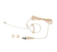 Micro oreillette beige avec condensateur omnidirectionnel, 3,5 mm et XLR 3 broches/4 broches, pour applications vocales et vocales