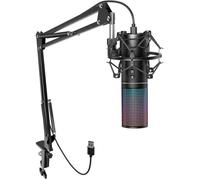 Micro PC Gaming TONOR RGB, USB Microphone Condensateur Professionnel pour Streaming Podcast Studio Enregistrement Singing Youtube