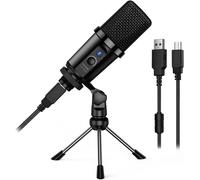 Micro PC, USB Microphone Condensateur pour Podcast Gaming Streaming Studio, Micro USB pour PC Ordinateur Portable, Tablette, PS4, Mac, Windows