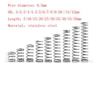 Micro petit ressort de Compression en acier inoxydable, 0.5mm, OD 3/3.5/4/4.5/5/6/7/8/9/10/11/12mm, longueur 5mm à 50mm, 20 pièces/lot