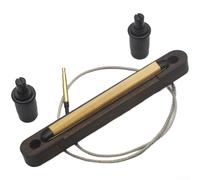 Micro piézo en bois pour guitare basse à 4 cordes avec pont en bois dur et entrée jack de 2,5 mm pour une reproduction claire des tons et une amélioration naturelle du son acoustique, finition jaune