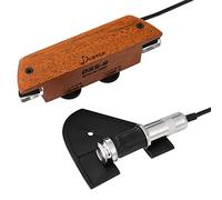 Micro pour Guitare Acoustique Donner, Micro Passif en Acajou pour Rosace avec humbucker et contrôle du Volume et de la tonalité, Compatible avec des rosaces de 3,8” à 3,94” de diamètre
