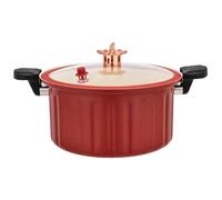 Micro Pressure Cuideur 10L 11 Émail Petit autocuiseur à Pression avec Couvercle, poignée et soupape de sécurité Décompression Rapide ragoût antiadhésif pour Toutes Sortes de cuisinières, Micro Rouge