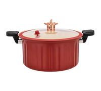 Micro Pressure Cuideur 10L 11 Émail Small Pressure Cuideur avec couvercle, poignée et soupape de sécurité Décompression rapide STANG POUR CARDIAL POUR TOUTES sortes de cuisinières, rouge.