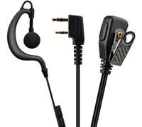 Micro PTT Earpiece for Walkie TransmitterG Shape Earpiece2 PinBodyguardEarpieceCompatible with and KenwoodBlack1m