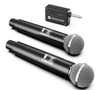 Micro sans Fil, Micro avec Connexion à Puce Individuelle, Durée de 40 Heures, Réception à 200 Pieds de Distance, Récepteur Rechargeable, Microphone pour Chanter, Fête à La Maison