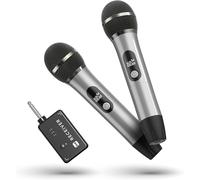 Micro Sans Fil, Micro Sans Fil Avec Connexion Par Puce Individuelle, Autonomie De 40 H, Réception À 60 M, Microphone À Tube Semi-Métallique Pour Chant, Enregistrement Vidéo, Soirées À Domicile (Noir)