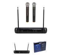 Double micros sans fil main VHF 2 canaux - Freq 175.5 - 186.5 Mhz