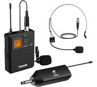 Micro sans Fil UHF avec Microphone Casqueà/Micro Cravate, Transmetteur Bodypack et Mini récepteur Rechargeable Sortie 6,35 mm, 60M pour des Performances en Direct Conférence Enseignement Église