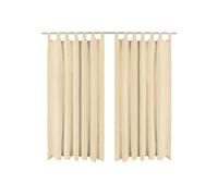 Vidaxl Rideau Occultant Avec Boucles 2 Pcs 140 X 225 Cm Beige