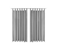 Vidaxl Rideau Occultant Avec Boucles 2 Pcs 140 X 225 Cm Gris